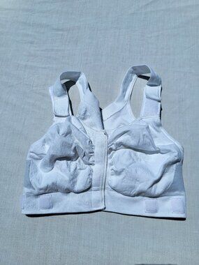 Amoena Bra Large White Sport Wireless Touch Fastener Post Surgery Blemish